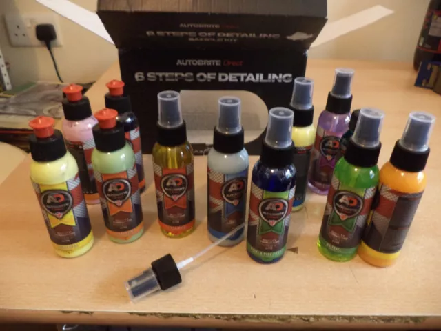 NEW Autobrite Direct 6 Steps of Detailing Sample Kit CAR CLEANING SHAMPOO WAX