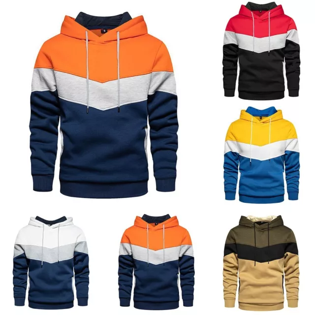 Sweat-shirt �� capuche tendance pour hommes coupe mince hauts de sport �� manche