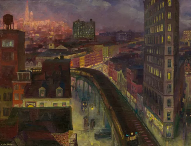 John Sloan - The City From Greenwich Village (1922) New York - 17" x 22" Print