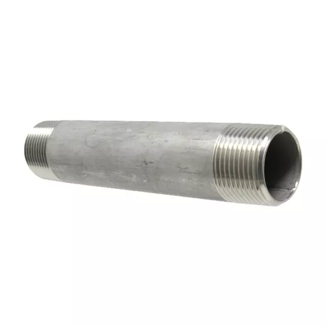 Pipe Nipple Thread End 304 Stainless Steel 2" x 12" Long Schedule 40