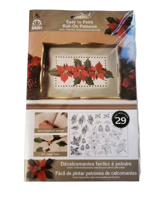 Arte Popular a Cuadros Fácil de Pintar Frotar Patrones Navidad Flores Florales 5204 NUEVO