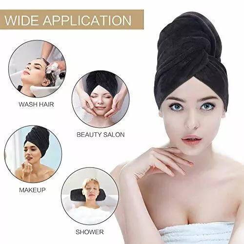 100% Cotton Hair Towel Head Wrap Easy Quick Drying Turban Shower Bath Spa WHITE