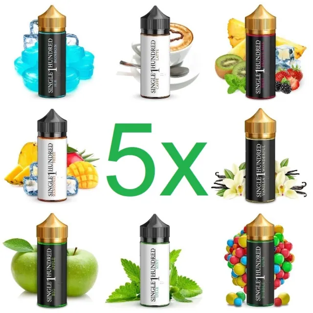 5 x Single1Hundred Aroma je 5ml (25ml) für 500ml E-Zigaretten Liquid