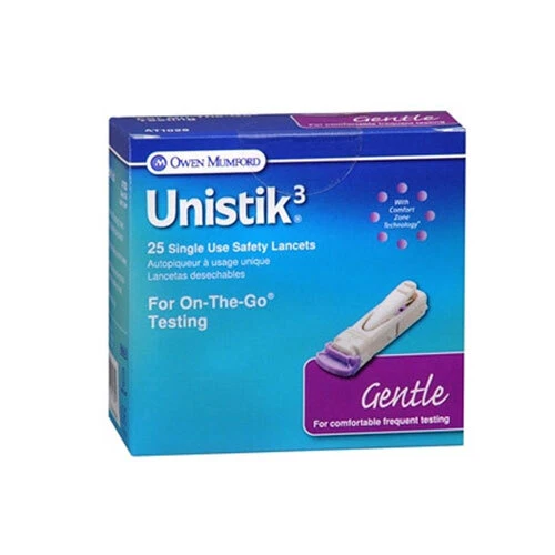 Unistik 3 sanfte Sicherheitslanzette 30 Grade 25 je