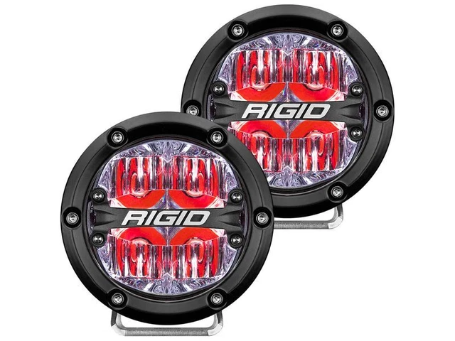 Rigid Industries 360-Series 4in LED Off-Road Drive Beam - Red Backlight (Pair)
