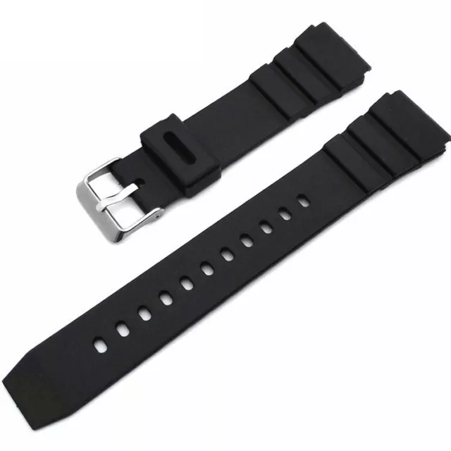 Black Rubber Silicone Diver Style Watch Band Strap Bracelet Buckle 18/20/22/24mm