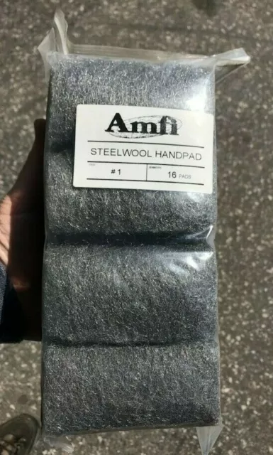 Steel Wool - #1 - Case of 12 packs - 16 pads per pack