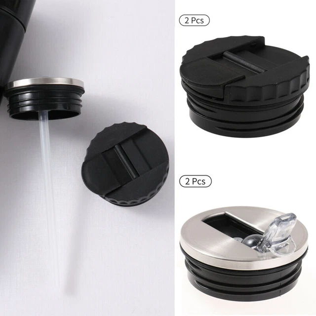 2 Plastic Vacuum Bottle Flap Covers Drink Cup Flip Lids Straw Gasket for Tumbler