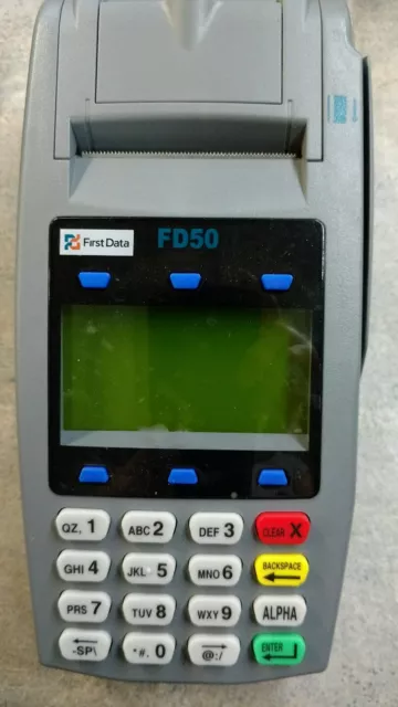 First Data Fd-50 Credit Card Terminal With Card Swipe 001304064