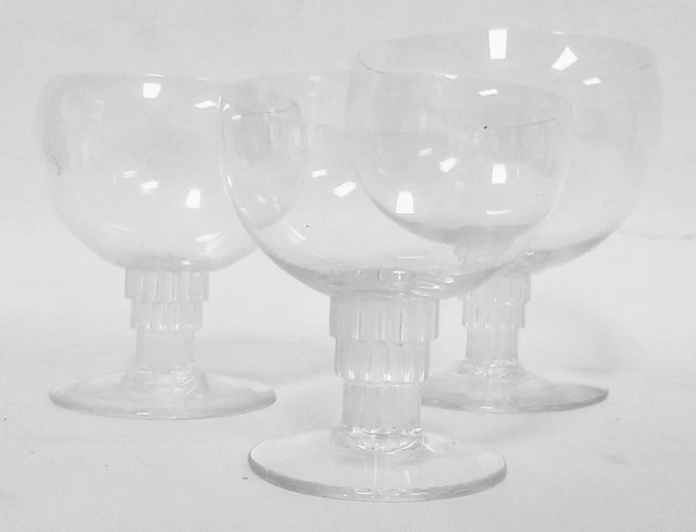 Lalique French Art Deco Crystal Glasses - Set of 3 - Mint Condition