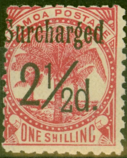 Samoa 1898 2 1/2d Auf 1s Matte Rose-Karmin SG86 Fein MTD Postfrisch (5)