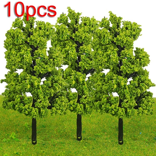 20 Arbres Miniatures Vert Foncé – échelle N (1/150) – 7,5 Cm – Pour Trains Et Dioramas