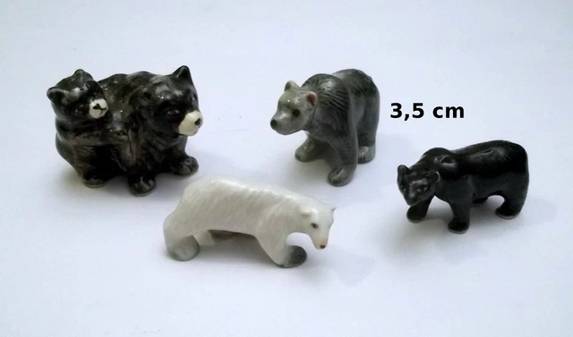 lot de 5 ours en porcelaine, figurines,collection,animal sauvage, beer Gtp18-13