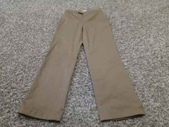 Coldwater Creek Womens Dress Pants Size 4 Brown Flat Front Straight Leg Stretch