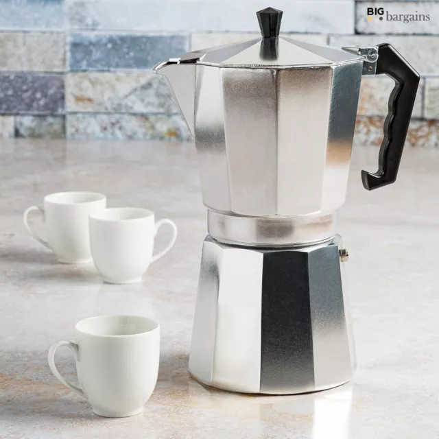 6 tazze macchina da caffè italiana Durane Caffettiera alluminio macchina per latte espresso moka