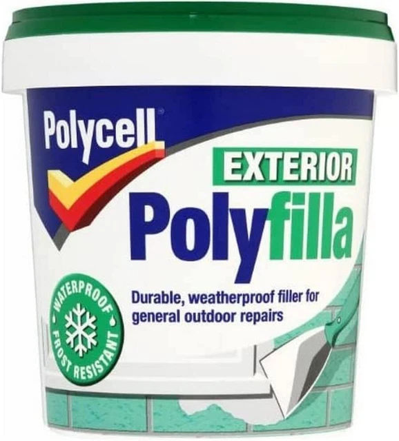 Polycell 400064 Ready Mixed Tub Multi-Purpose Exterior Polyfilla, 1 kg - Grey