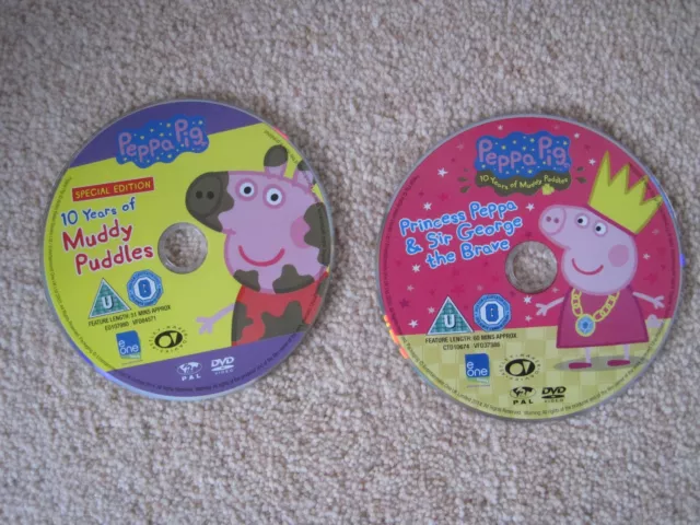 PEPPA PIG X 2 DVD's - Princess Peppa & Sir George The Brave & Muddy ...
