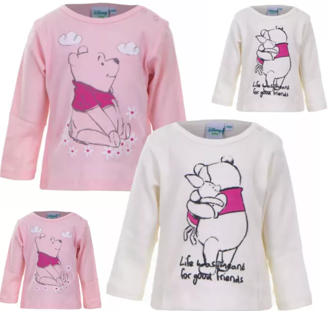 Disney Winnie the Pooh Ragazza 2er Pacco Bambino T-Shirt Maniche Lunghe Top Tgl