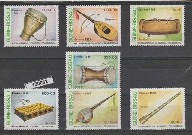 1989 Guine' Bissau Strumenti Musicali  6 Val. Foto Mnh Mf120082