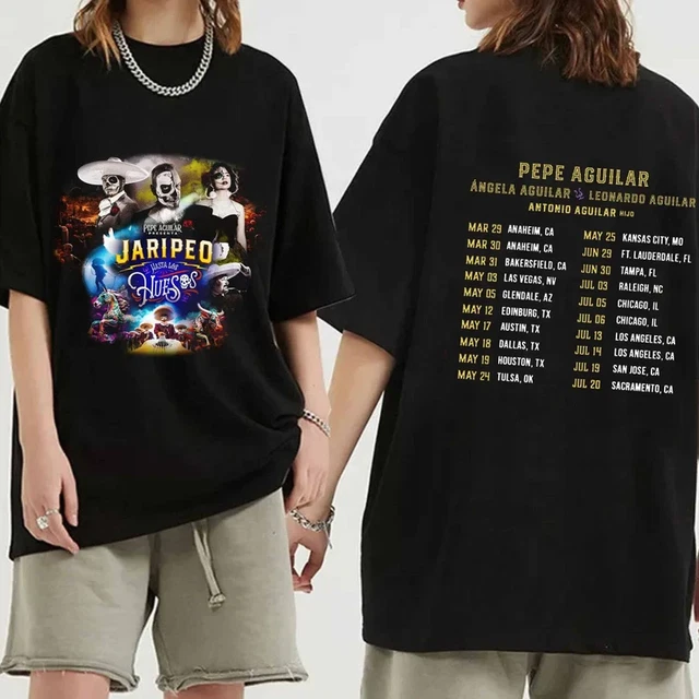 PEPE AGUILAR JARIPEO Hasta Los Huesos Tour 2024 Black TShirt Gift Fans