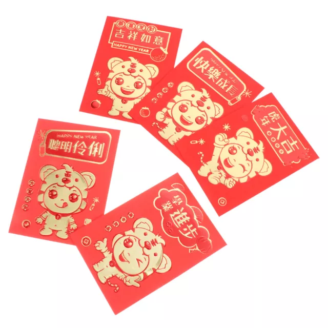 30 Pcs Red Coated Paper Year of The Tiger Envelope Chinese New Pockets