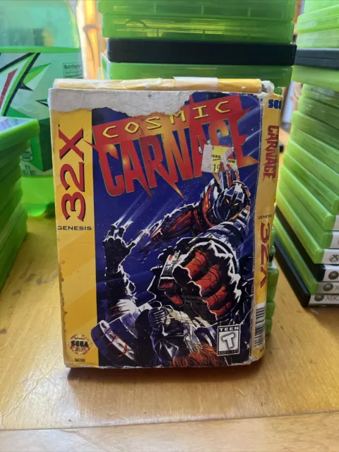 Cosmic Carnage Sega Genesis 32X Game, Box And Manual CIB