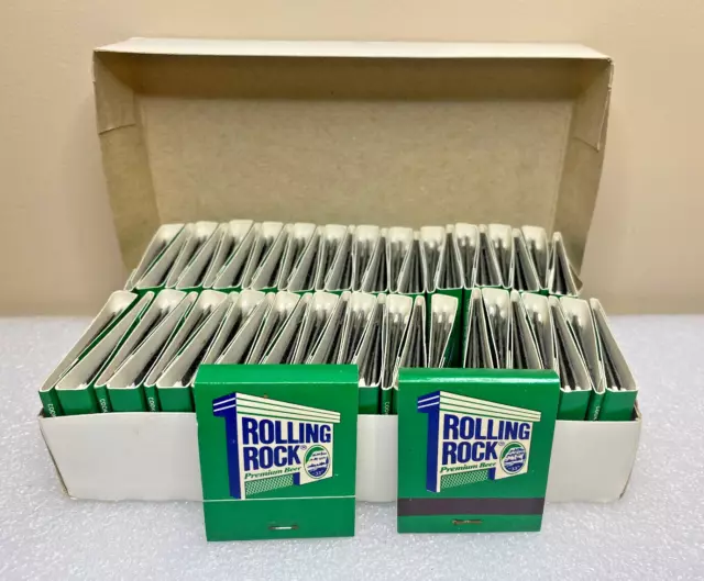 Rolling Rock Beer Advertising Matches Box-50 Breweriana Beer Collectibles (NOS)