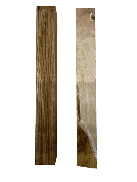 Paquete de 2 espacios en blanco de arce duro + madera de cebra 16"x2"x2"" #290