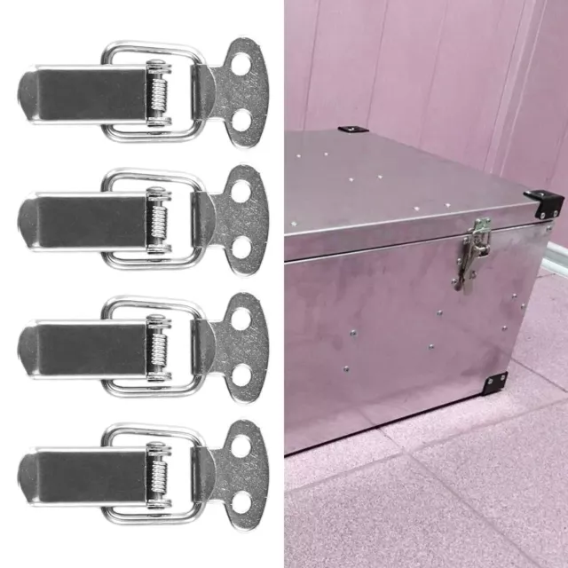 4*Mini Size Stainless Steel Spring Loaded Clamp Clip Case Box Latch Catch Toggle