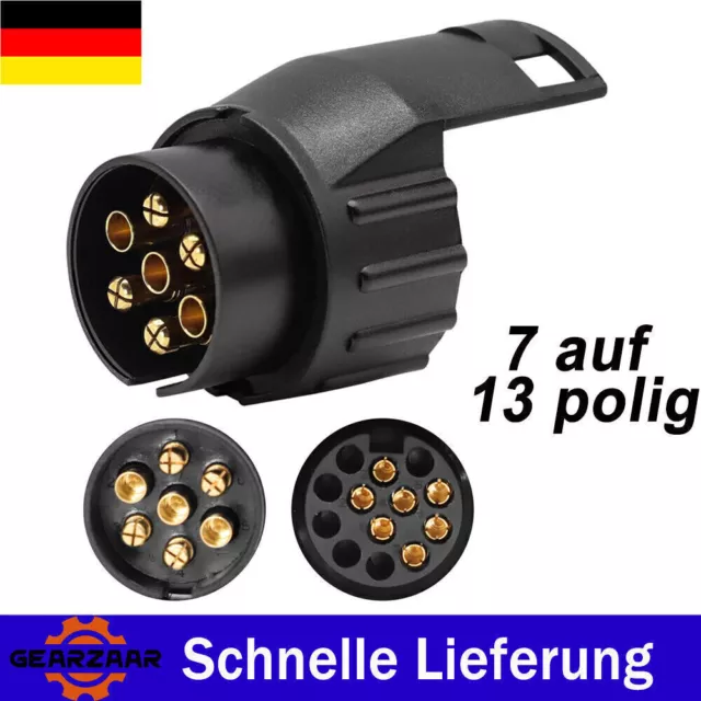 Adapter 7- auf 13-polig Für Verbindung PKW Anhängerkupplung Steckdose Stecker