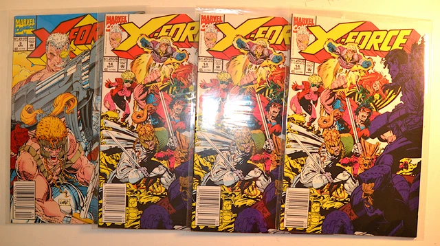 X-Force Lot of 4 #9,14 (x3) Marvel (1992) 1st Series Newsstand 1st Print Comics