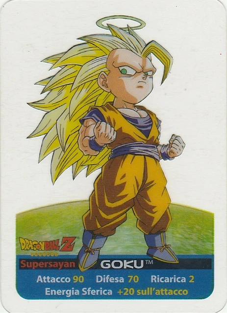 Carte Lamincard Dragon Ball Goku Super Saiyan 3 SSJ3 - Série Or 2006 - Rare - Italien