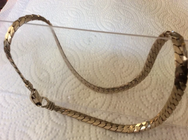 Vintage Coro Pegasus 15” Serpentine Gold-tone Choker Necklace Signed..24