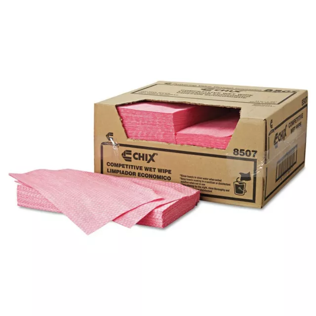 Chix 11.5 in. x 24 in. Wet Wipes - White/Pink (200/Carton) New 8507