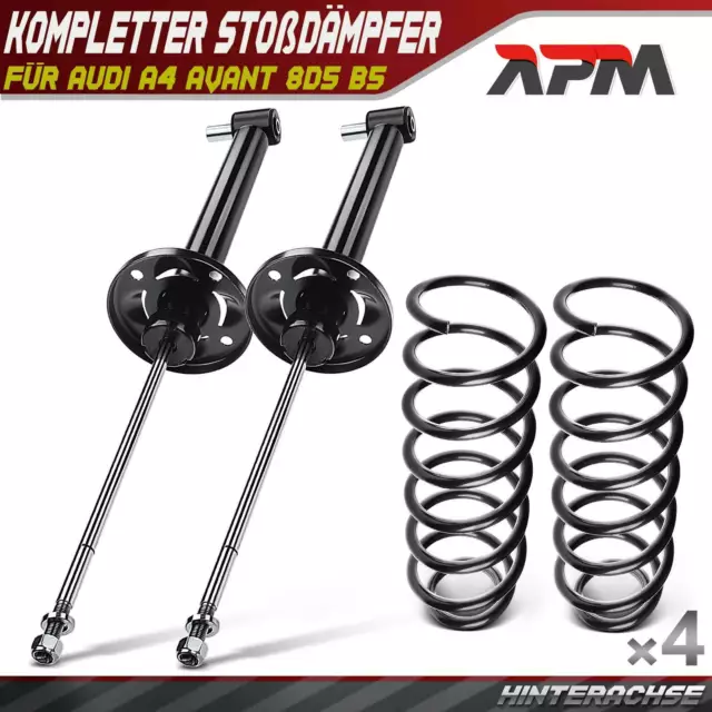 4x Komplett Stoßdämpfer Federbein Satz Hinten für Audi A4 Avant 8D5 B5 1.6L-2.8L