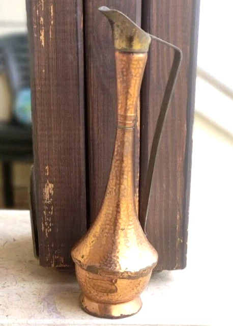 ANTIQUE Brass Pitcher Copper Water Vessel JUG Ewer Hand Made In Israel Best Gift