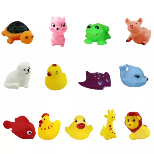 13pcs Animals Pinching Toys Cartoon Baby Splash Toys Funny Gift for Baby Playing