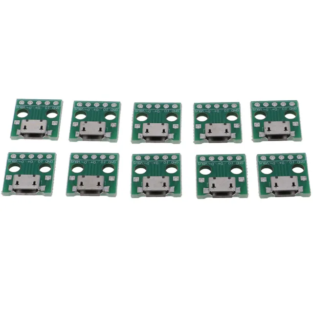 10Pcs MICRO USB to DIP Adapter 5Pin Female Connector PCB Converter Board *xd