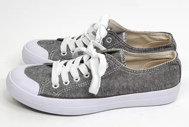 Joe Boxer Roxie Canvas Shoes Womens Size 7M Gray Lace-Up Sneakers