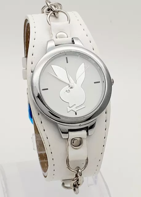 ⌚ Genuine Playboy Bunny White Dial Ladies Wide Cuff Watch - NEW OLD STOCK ⌚