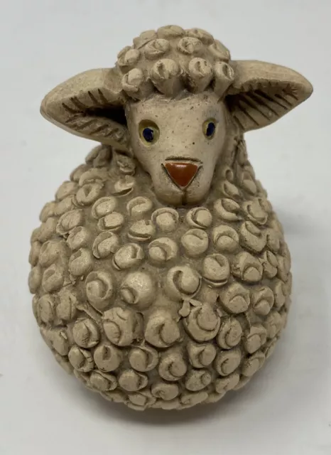Artisana Rinconada Baby Sheep Art Signed By Artist. Vtg