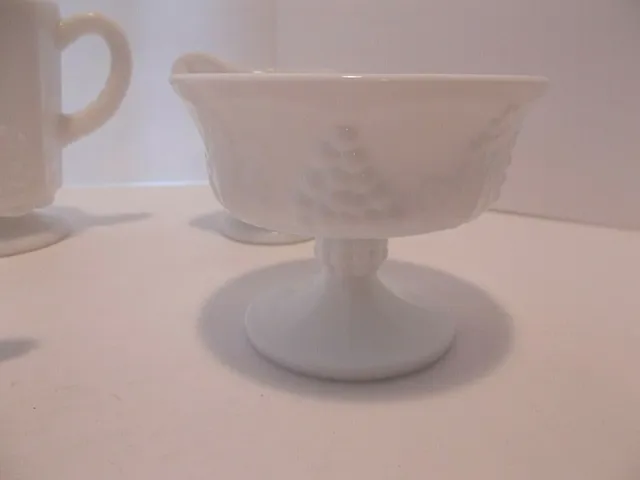 Vintage Grape Pattern Milk Glass Ice Cream Cup or Small Candy Dish Westmoreland