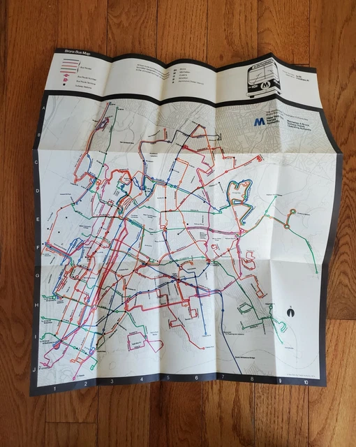 VINTAGE 1974 NYCTA Mabstoa Nyc Bronx Bus Map Mta New York City Transit ...