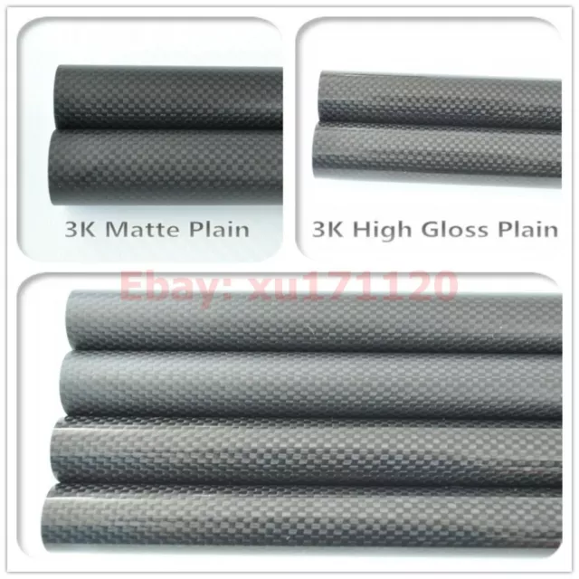 OD 9mm x ID 8mm x ID 7mm x 500mm 3K Carbon Fiber Tube/pipe (Roll Wrappe)