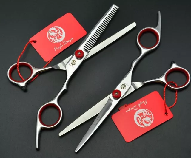 Purple Dragon 6" Hairdressing/Barber Cutting & Thinning Scissors Set RRP £175.00
