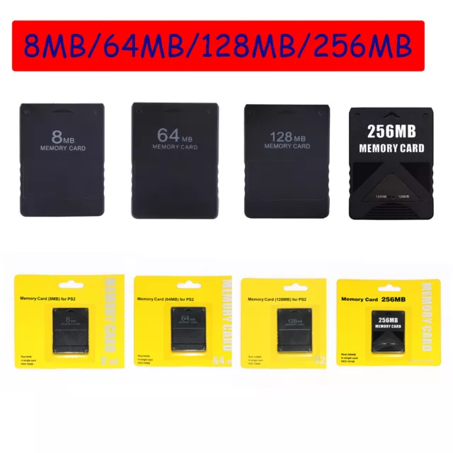 128/256MB Megabyte Memory Card Data For Sony PlayStation 2 PS2 Slim Game Console