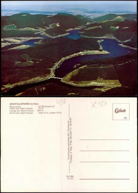 Oker-Goslar OKERTALSPERRE im Harz vom Flugzeug aus, Luftaufnahme 1977