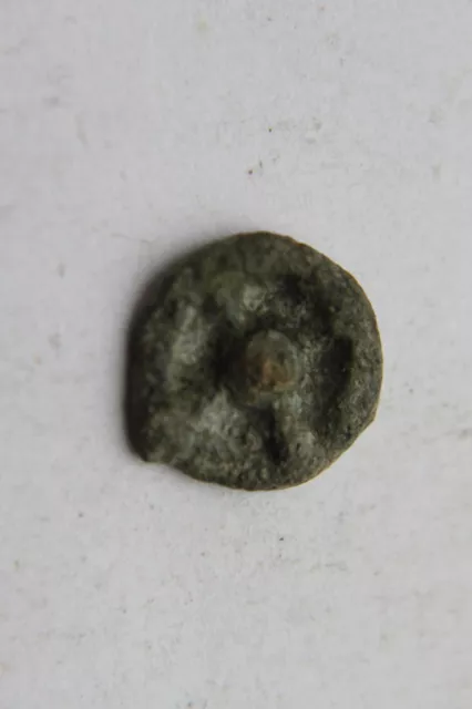 ANCIENT CELTIC POTIN WHEEL MONEY UNIT COIN 2/1st CENTURY BC