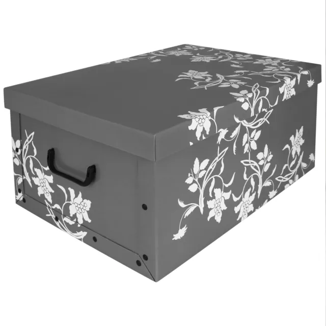 3x Aufbewahrungsbox mit Deckel Aufbewahrung Kiste Truhe Schachtel Karton Box 45L 2