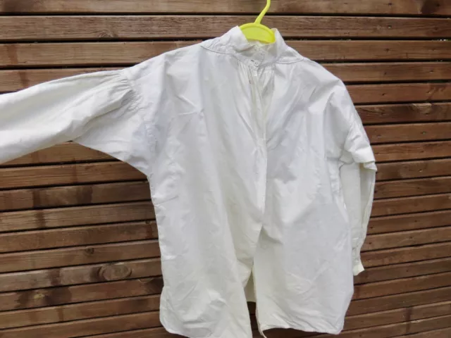 Camisa/blusa de algodón blanco victoriano antiguo genuino para mujeres/hombres